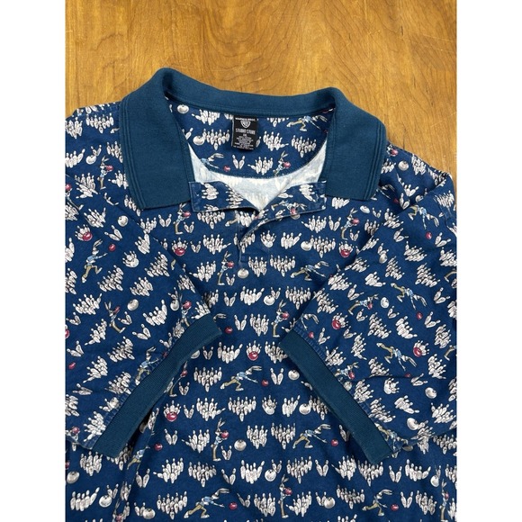 Warner Bros. Other - Vintage Bugs Bunny Bowling All Over Print Warner Bros Polo Shirt Mens 2XL XXL